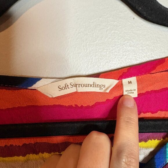 Soft Surroundings Colorista Tunic Sequin Striped Top - Picture 4 of 6